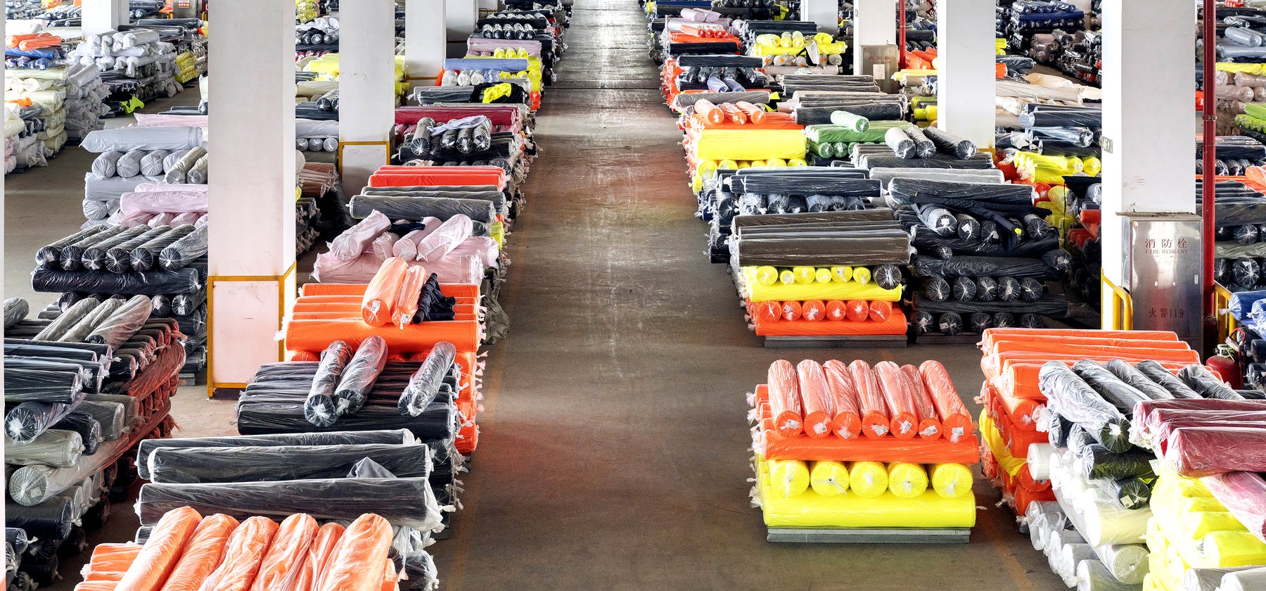 Changshu Huamao Textile warehouse and fabric supply environment