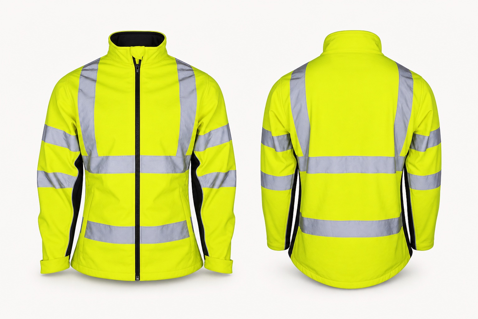 Workwear jacket shown only as an application reference for HM025 stretch laminated sourcing discussion