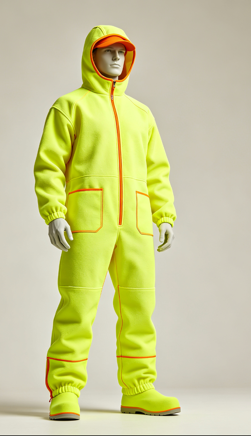 High visibility yellow finished garment reference for HM038 stretch fabric discussion