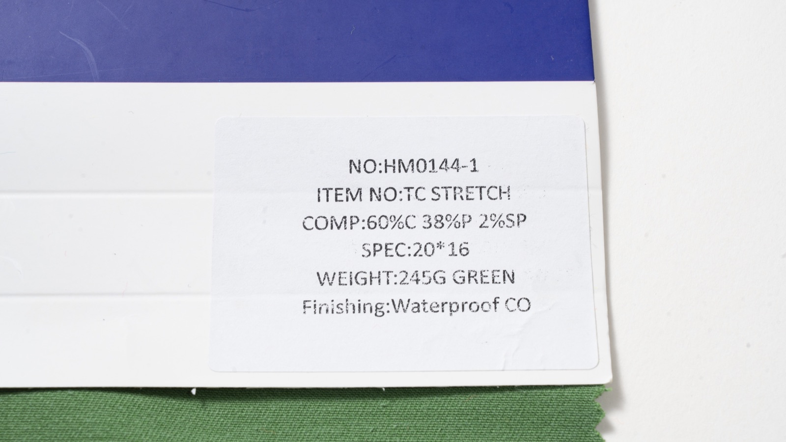 Source sample label for HM0144-1 catalog specification