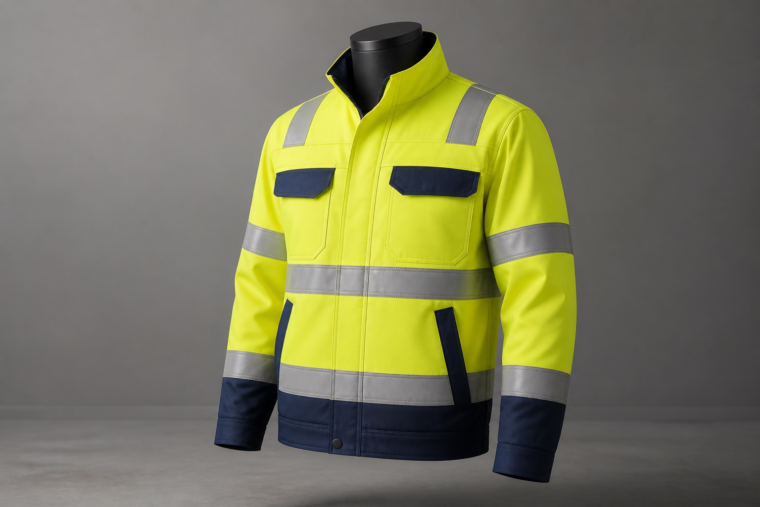 Yellow high-visibility workwear jacket shown as an application reference for HM0145 sourcing discussion